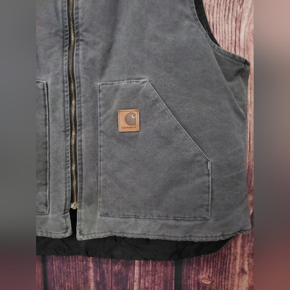 Carhartt Gray Work Vest Mens 2XL - Picture 3 of 4